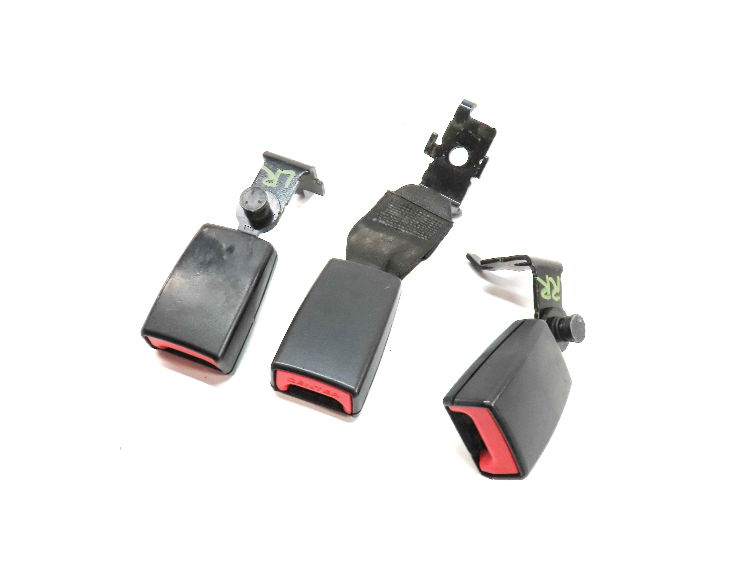 12 BMW X5 E70 REAR 2ND ROW LEFT CENTER RIGHT SEAT SEATBELT BUCKLE RECEIVER SET/3 — exact item pictured
